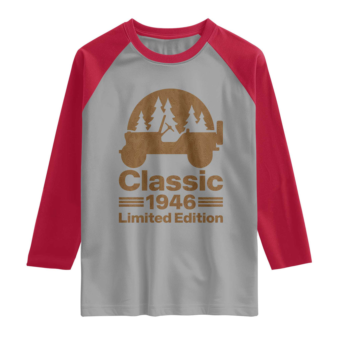 80th Birthday 1946 Limited Edition WWII Military Utility Vehicle Raglan Shirt