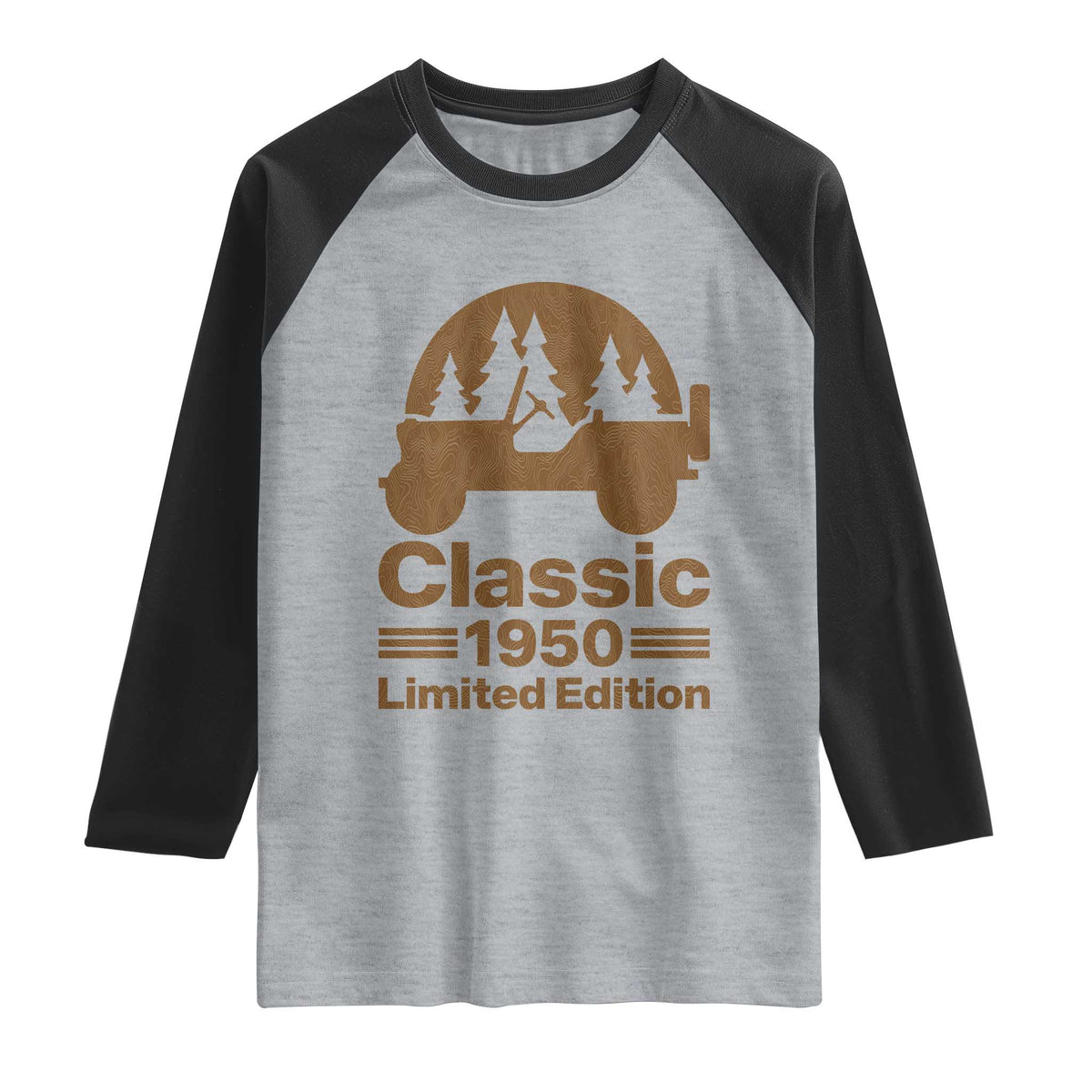 76th Birthday 1950 Limited Edition WWII Military Utility Vehicle Raglan Shirt