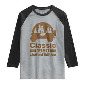 76th Birthday 1950 Limited Edition WWII Military Utility Vehicle Raglan Shirt