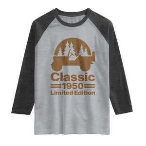 76th Birthday 1950 Limited Edition WWII Military Utility Vehicle Raglan Shirt