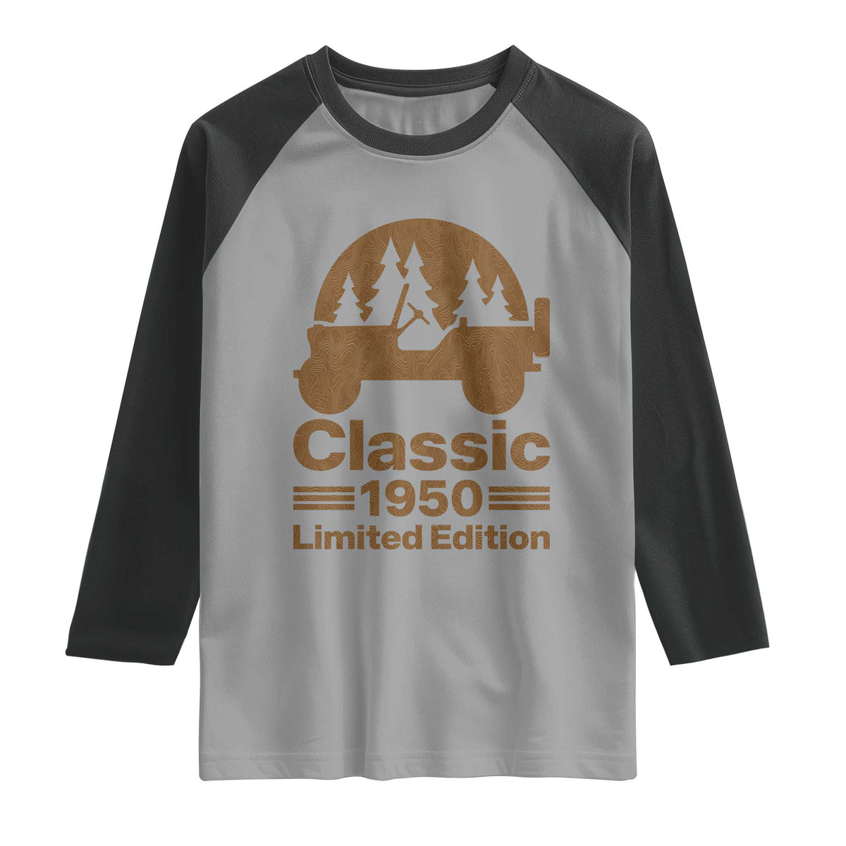 76th Birthday 1950 Limited Edition WWII Military Utility Vehicle Raglan Shirt