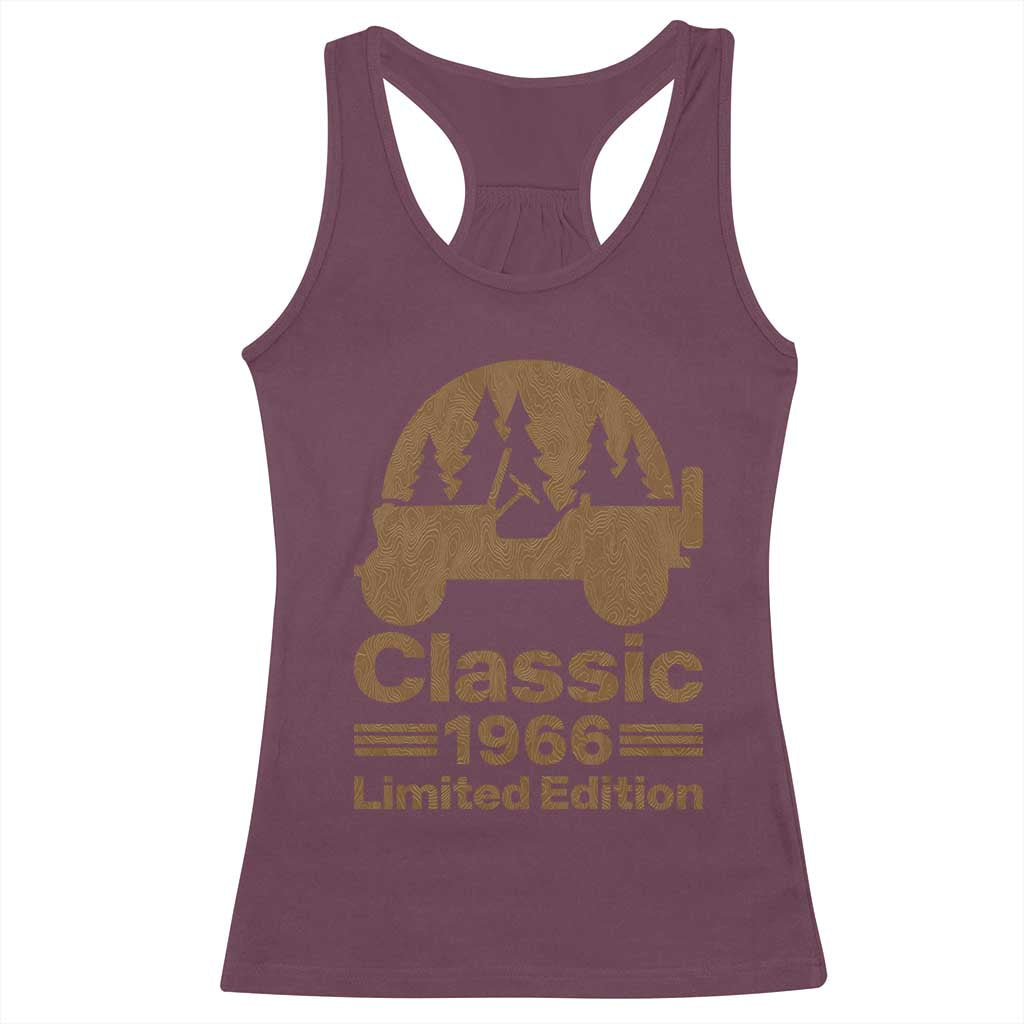 60th Birthday 1966 Limited Edition WWII Military Utility Vehicle Racerback Tank Top