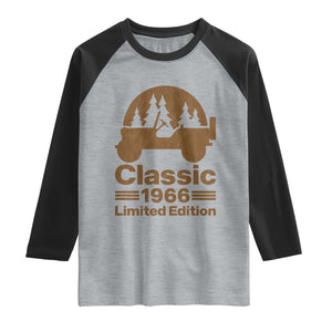 60th Birthday 1966 Limited Edition WWII Military Utility Vehicle Raglan Shirt