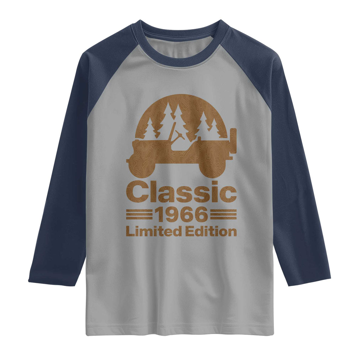 60th Birthday 1966 Limited Edition WWII Military Utility Vehicle Raglan Shirt
