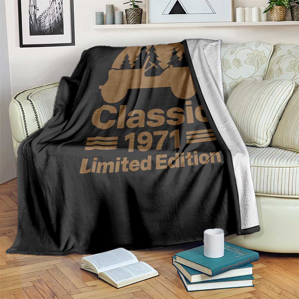 55th Birthday 1971 Limited Edition WWII Military Utility Vehicle Throw Blanket