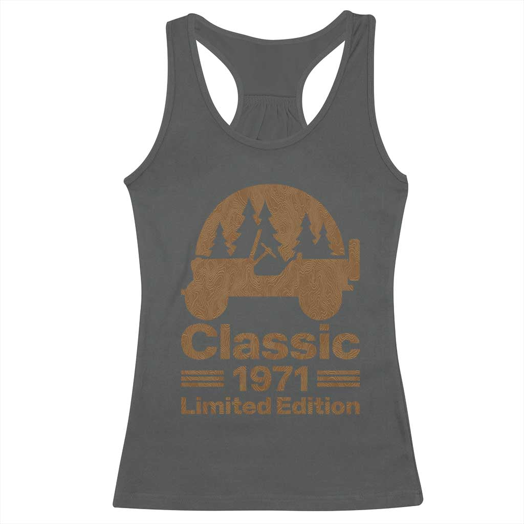 55th Birthday 1971 Limited Edition WWII Military Utility Vehicle Racerback Tank Top