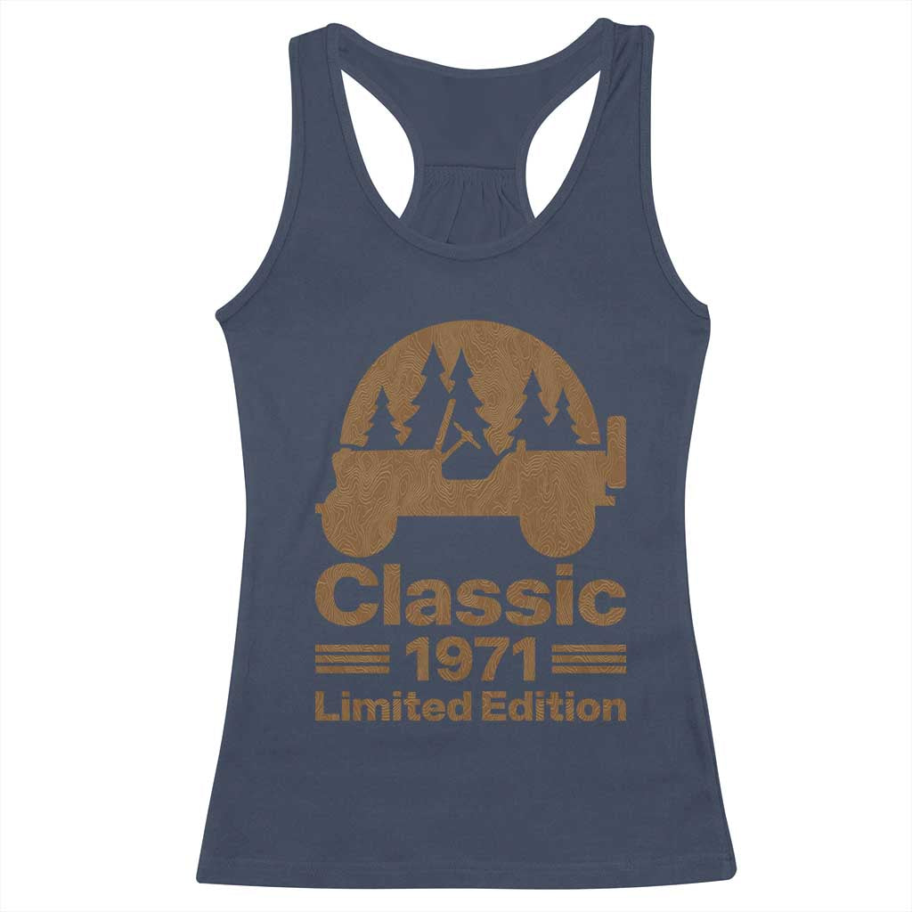 55th Birthday 1971 Limited Edition WWII Military Utility Vehicle Racerback Tank Top