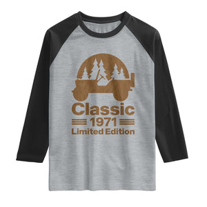 55th Birthday 1971 Limited Edition WWII Military Utility Vehicle Raglan Shirt