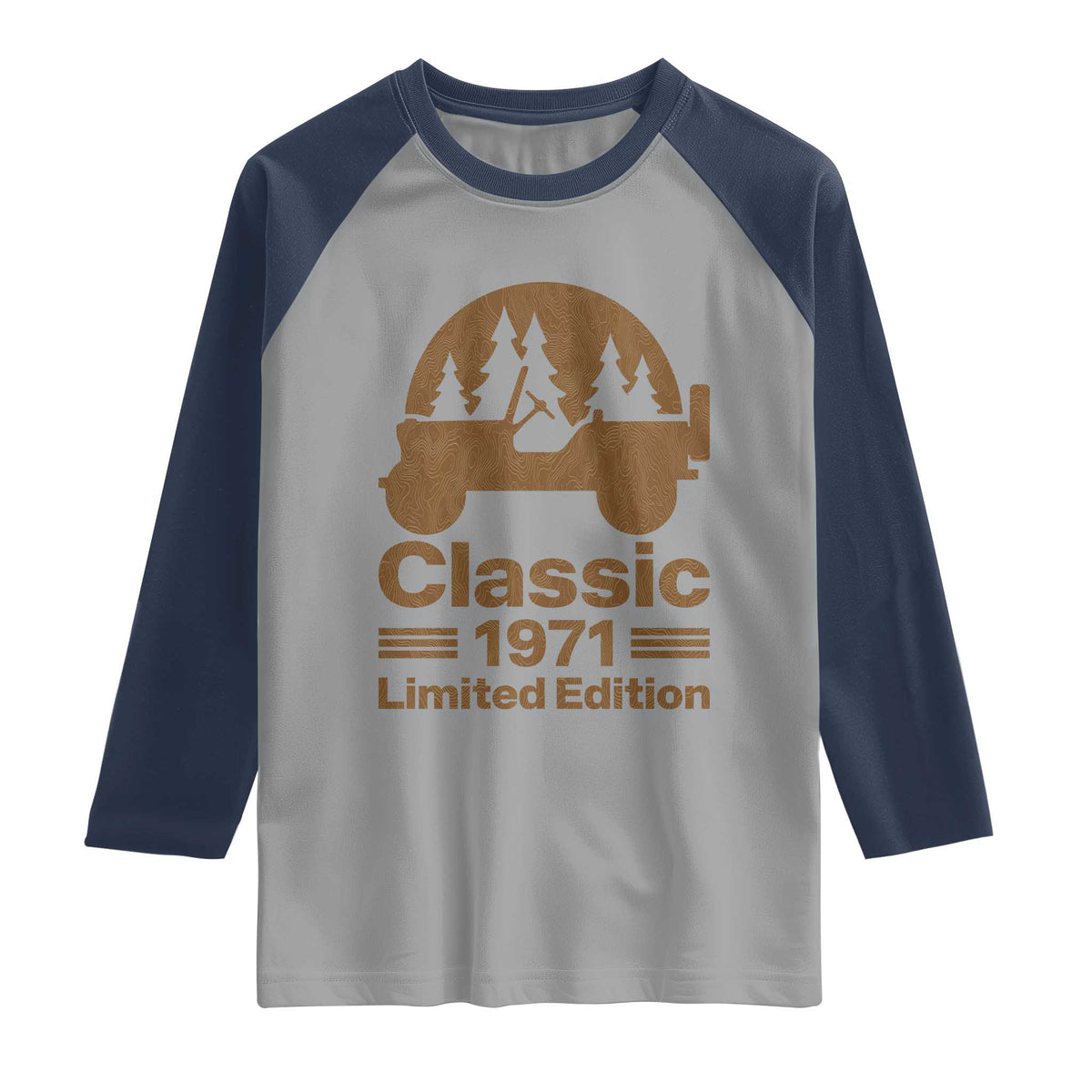 55th Birthday 1971 Limited Edition WWII Military Utility Vehicle Raglan Shirt