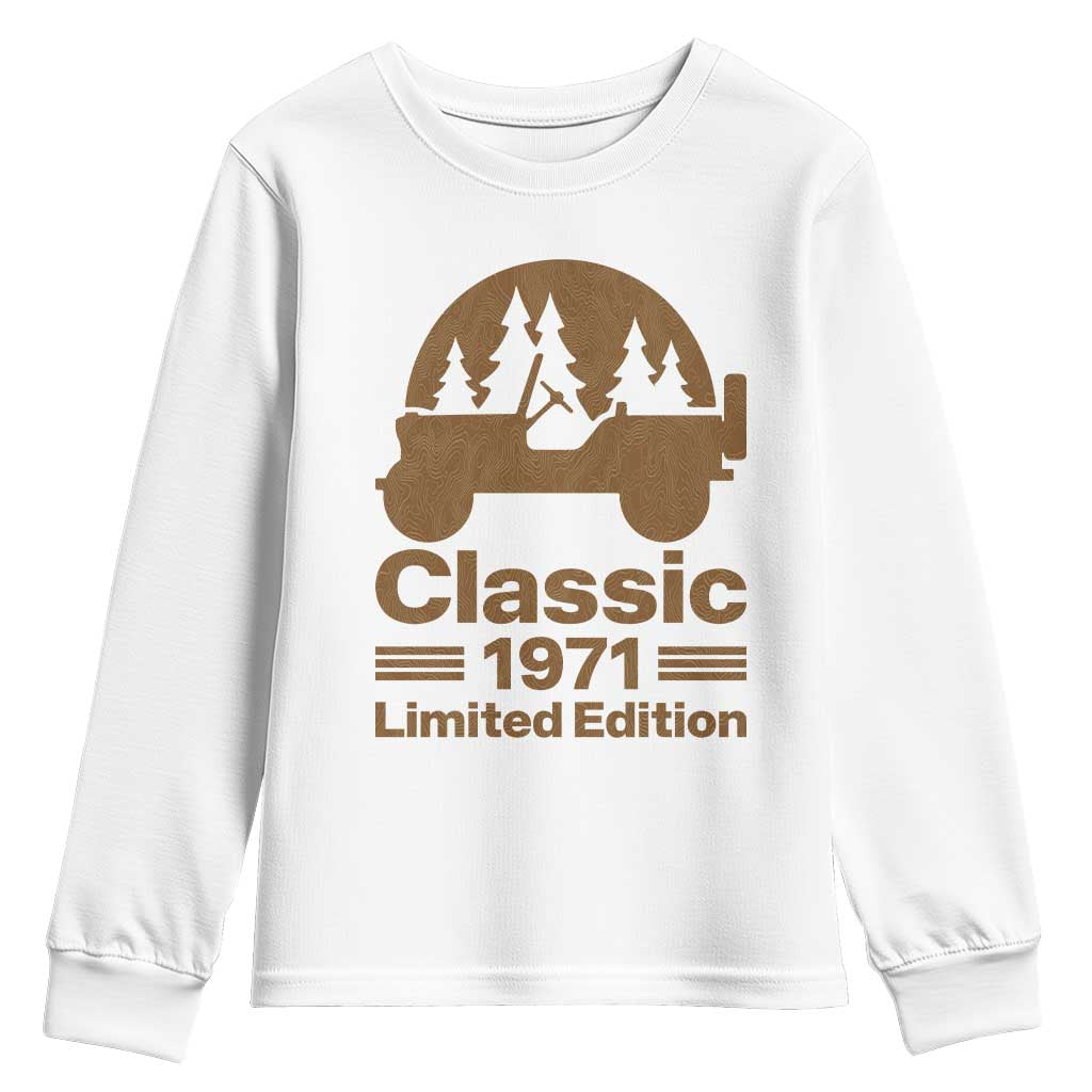 55th Birthday 1971 Limited Edition WWII Military Utility Vehicle Youth Sweatshirt
