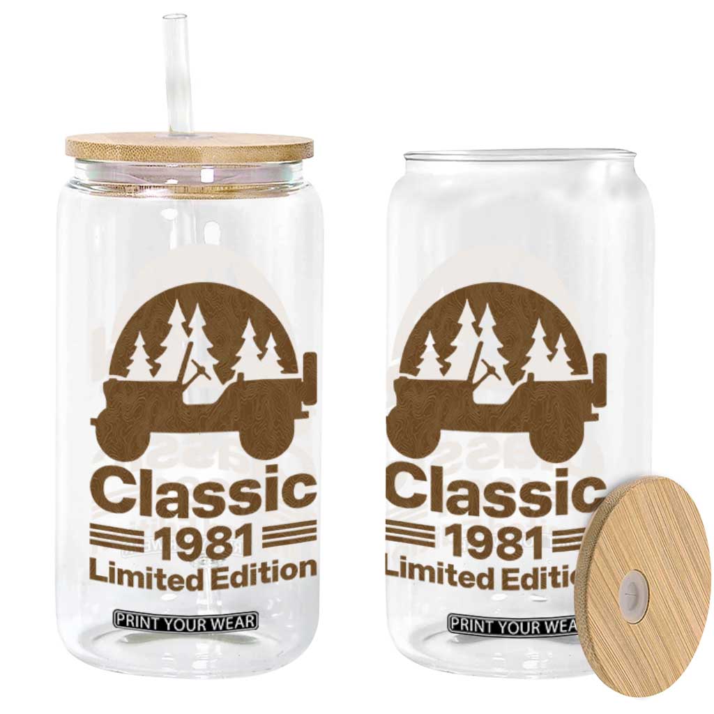 45th Birthday 1981 Limited Edition WWII Military Utility Vehicle Glass Can