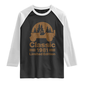 45th Birthday 1981 Limited Edition WWII Military Utility Vehicle Raglan Shirt