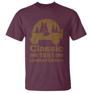 45th Birthday 1981 Limited Edition WWII Military Utility Vehicle T Shirt