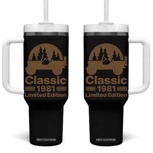 45th Birthday 1981 Limited Edition WWII Military Utility Vehicle Tumbler With Handle