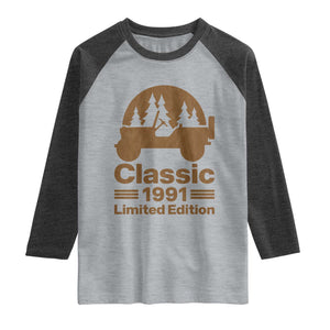 35th Birthday 1991 Limited Edition WWII Military Utility Vehicle Raglan Shirt