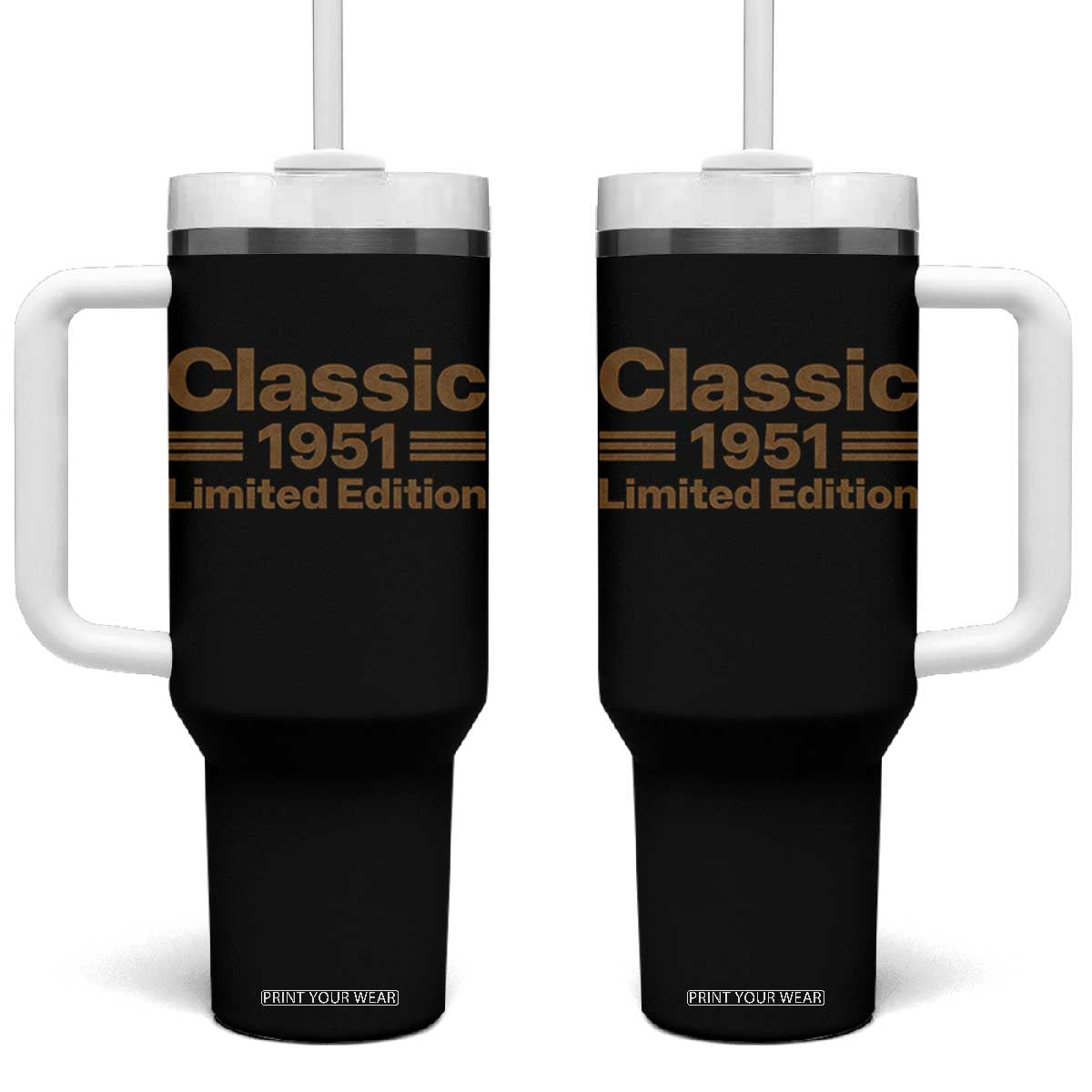 75th Birthday 1951 Limited Edition WWII Military Utility Vehicle Inspo Tumbler With Handle