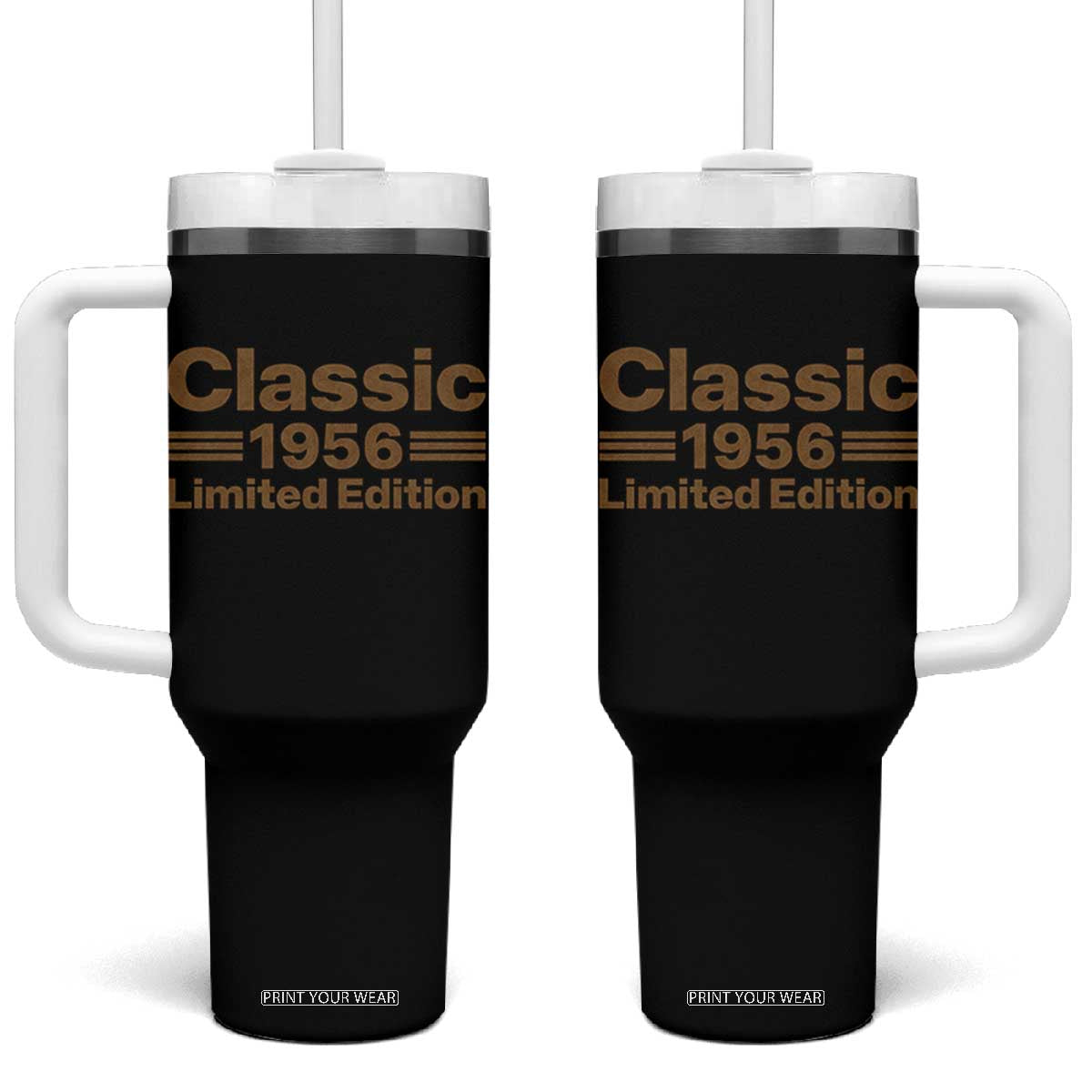 70th Birthday 1956 Limited Edition WWII Military Utility Vehicle Inspo Tumbler With Handle