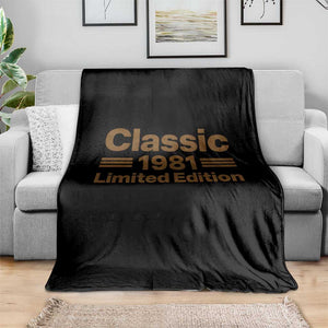 45th Birthday 1981 Limited Edition WWII Military Utility Vehicle Inspo Throw Blanket