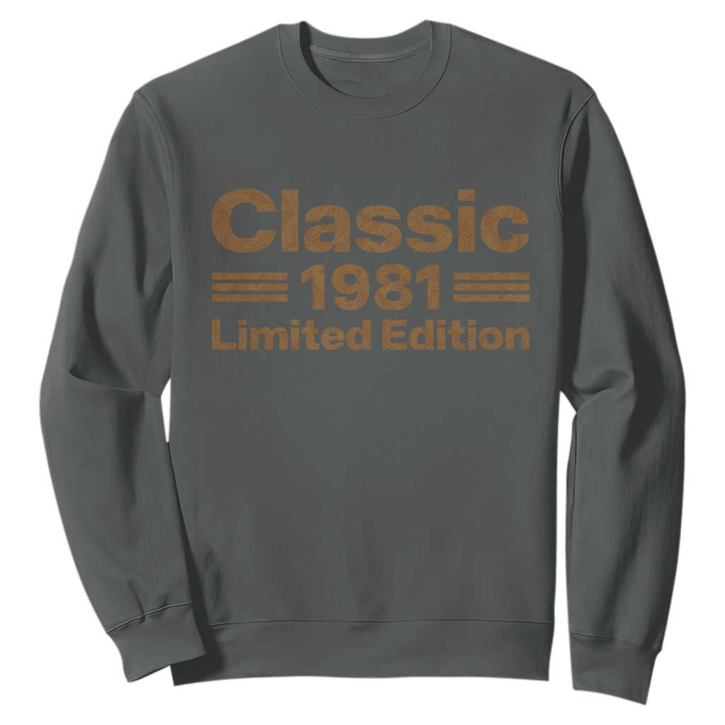 45th Birthday 1981 Limited Edition WWII Military Utility Vehicle Inspo Sweatshirt