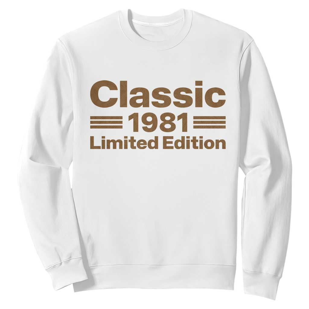 45th Birthday 1981 Limited Edition WWII Military Utility Vehicle Inspo Sweatshirt