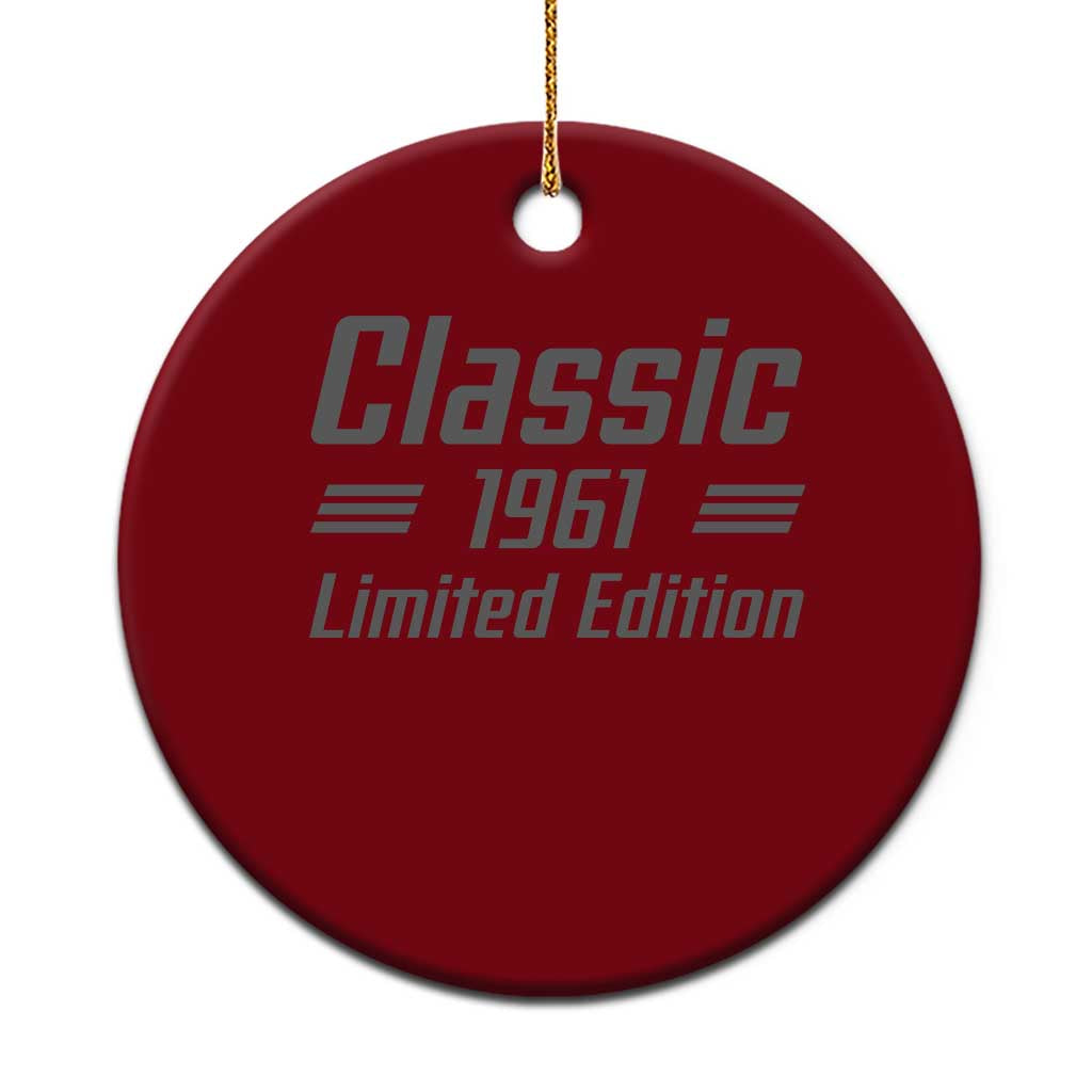 65th Birthday 1961 Limited Edition Classic American Muscle Car Inspo Ceramic Ornament