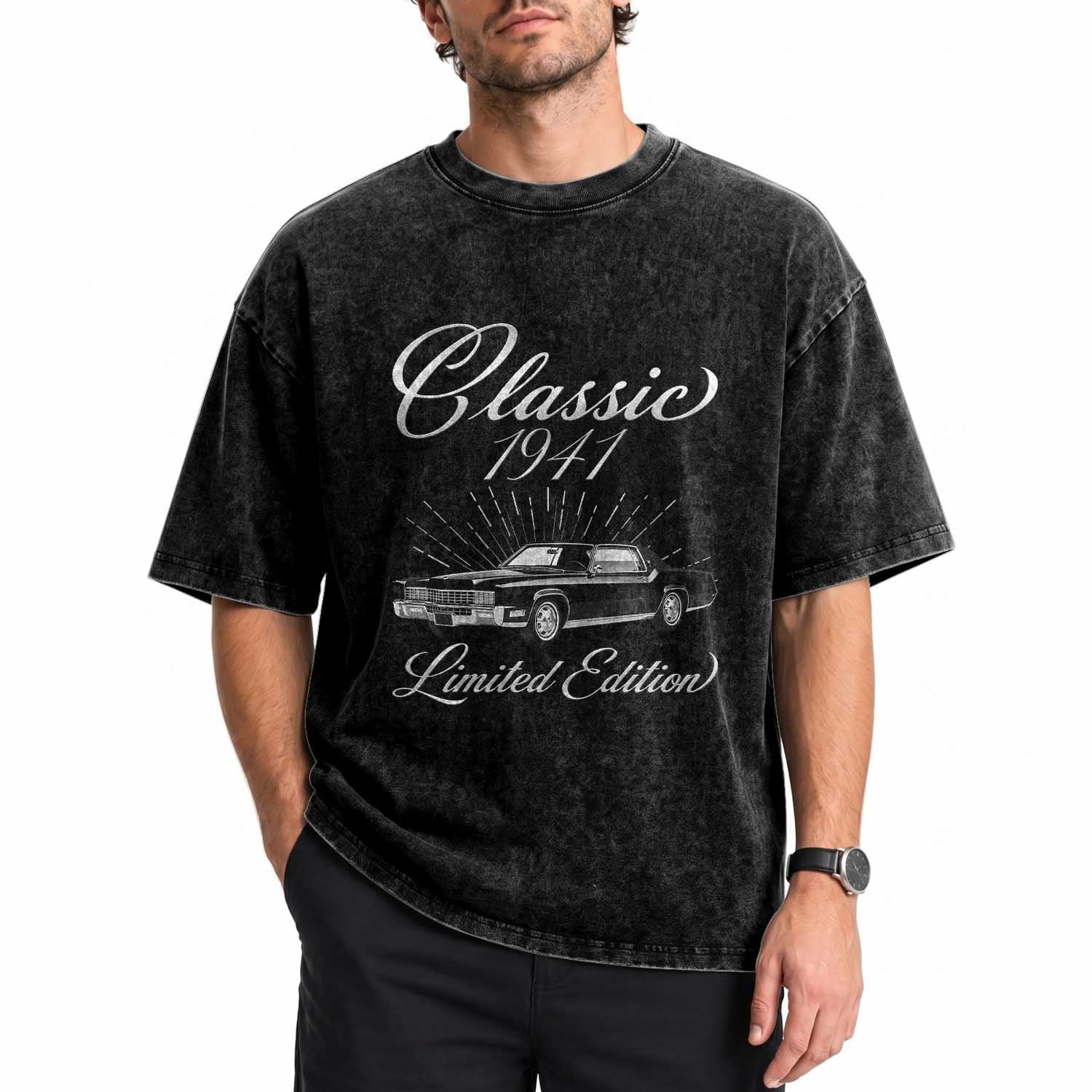 85th Birthday 1941 Limited Edition Washed Cotton T-Shirt Vintage Classic American Luxury Car