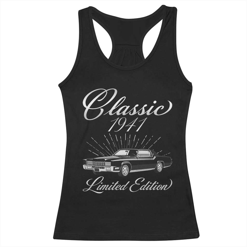 85th Birthday 1941 Limited Edition Racerback Tank Top Vintage Classic American Luxury Car