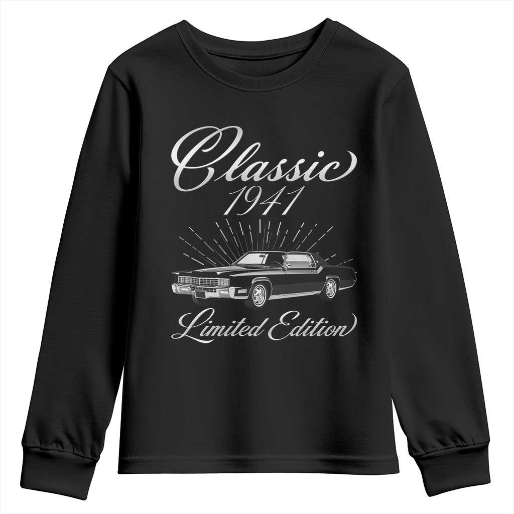 85th Birthday 1941 Limited Edition Youth Sweatshirt Vintage Classic American Luxury Car