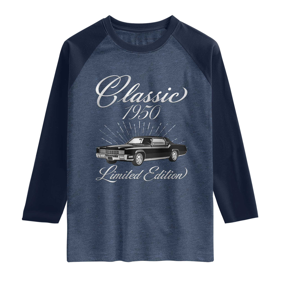 76th Birthday 1950 Limited Edition Raglan Shirt Vintage Classic American Luxury Car