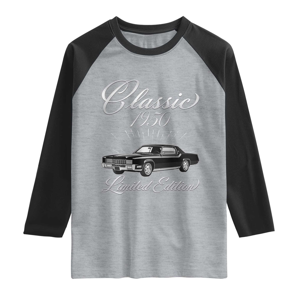 76th Birthday 1950 Limited Edition Raglan Shirt Vintage Classic American Luxury Car
