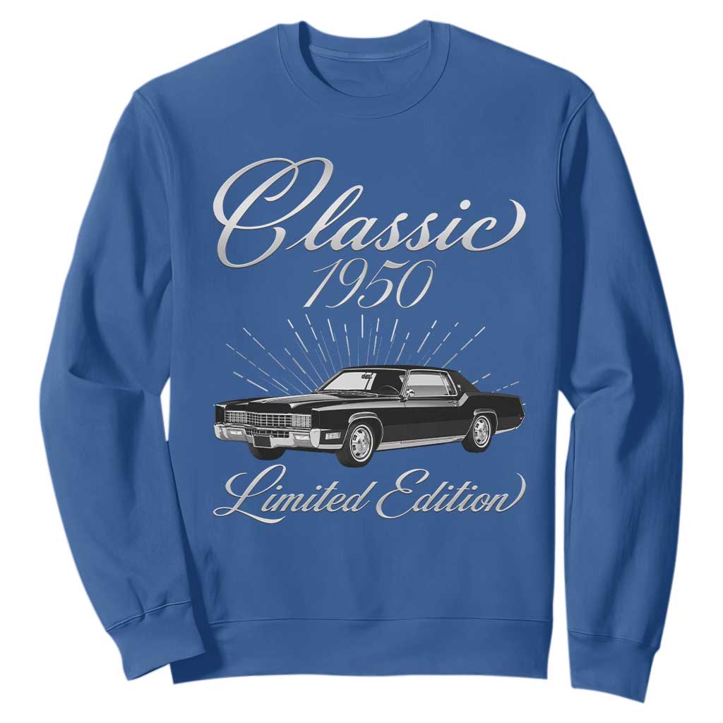 76th Birthday 1950 Limited Edition Sweatshirt Vintage Classic American Luxury Car