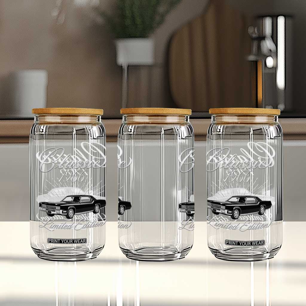 60th Birthday 1966 Limited Edition Glass Can Vintage Classic American Luxury Car