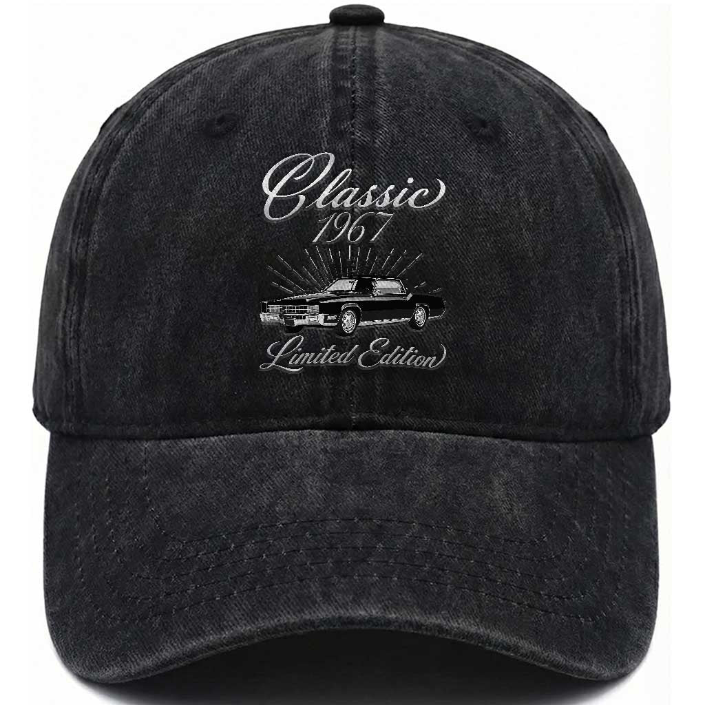59th Birthday 1967 Limited Edition Washed Cotton Baseball Cap Vintage Classic American Luxury Car