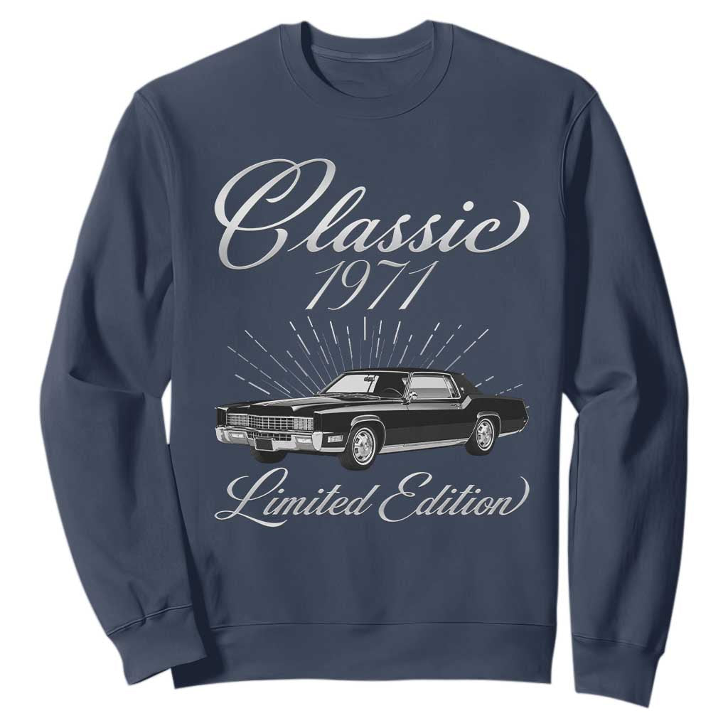 55th Birthday 1971 Limited Edition Sweatshirt Vintage Classic American Luxury Car
