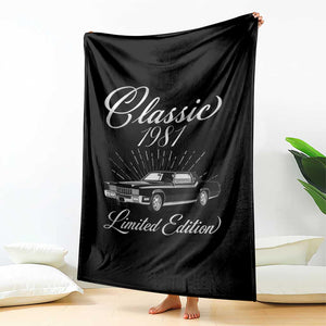 45th Birthday 1981 Limited Edition Throw Blanket Vintage Classic American Luxury Car