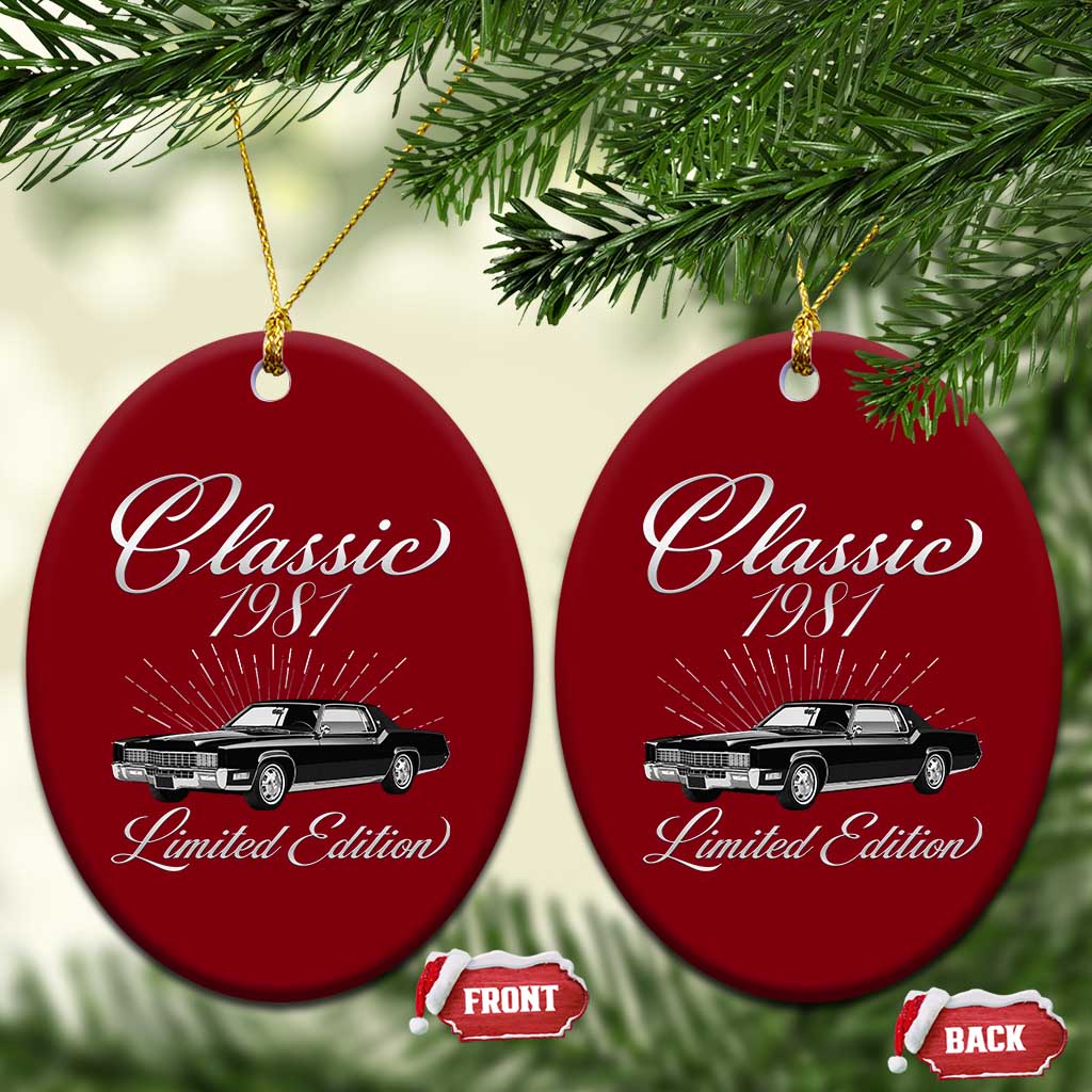 45th Birthday 1981 Limited Edition Ceramic Ornament Vintage Classic American Luxury Car