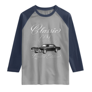 45th Birthday 1981 Limited Edition Raglan Shirt Vintage Classic American Luxury Car
