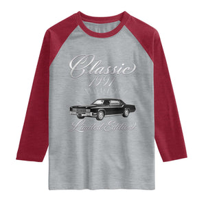 35th Birthday 1991 Limited Edition Raglan Shirt Vintage Classic American Luxury Car