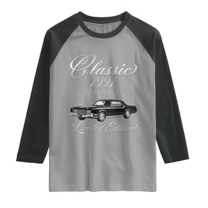 35th Birthday 1991 Limited Edition Raglan Shirt Vintage Classic American Luxury Car