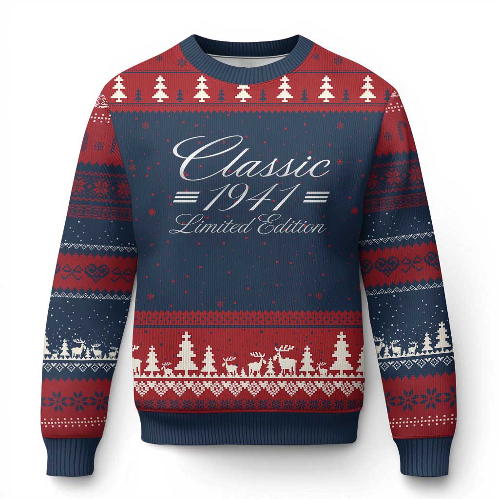 85th Birthday 1941 Limited Edition Classic American Luxury Car Inspo Ugly Christmas Sweater