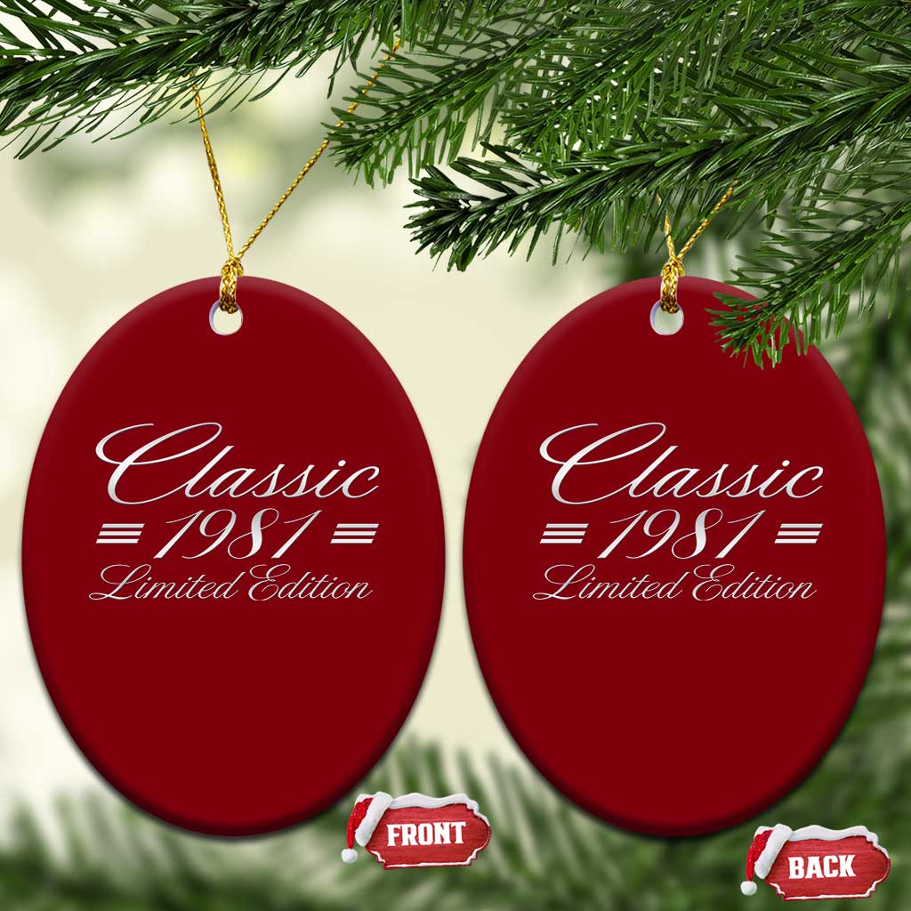 45th Birthday 1981 Limited Edition Classic American Luxury Car Inspo Ceramic Ornament