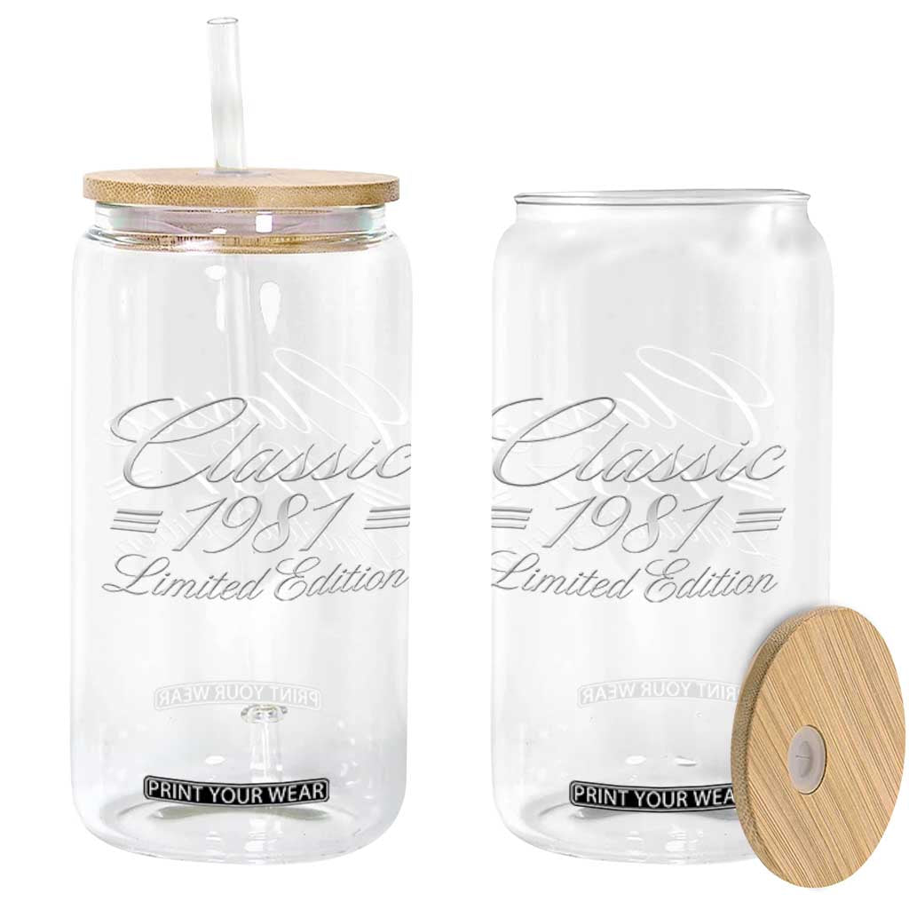 45th Birthday 1981 Limited Edition Classic American Luxury Car Inspo Glass Can