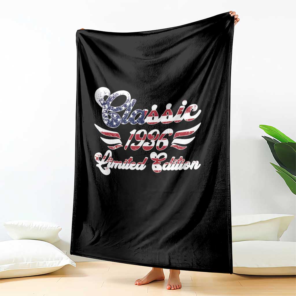 90th Birthday 1936 Limited Edition Classic Pony Car Inspo Throw Blanket