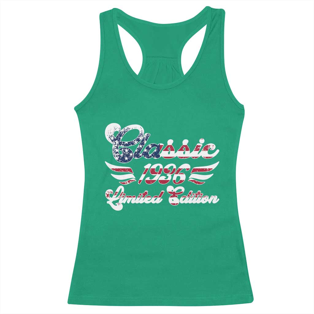 90th Birthday 1936 Limited Edition Classic Pony Car Inspo Racerback Tank Top