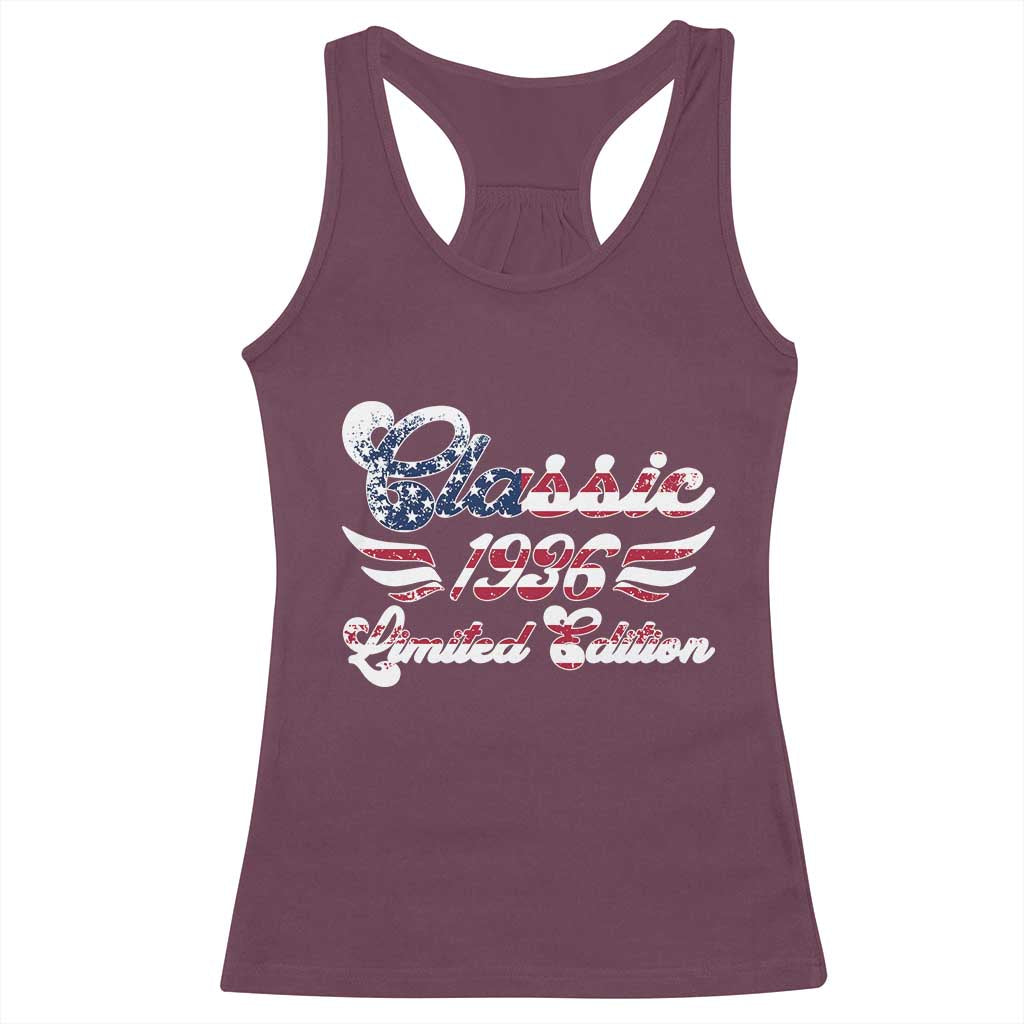 90th Birthday 1936 Limited Edition Classic Pony Car Inspo Racerback Tank Top