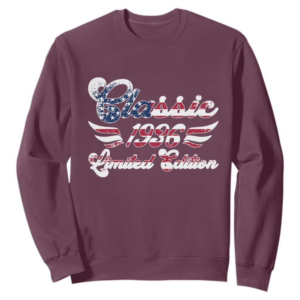 90th Birthday 1936 Limited Edition Classic Pony Car Inspo Sweatshirt