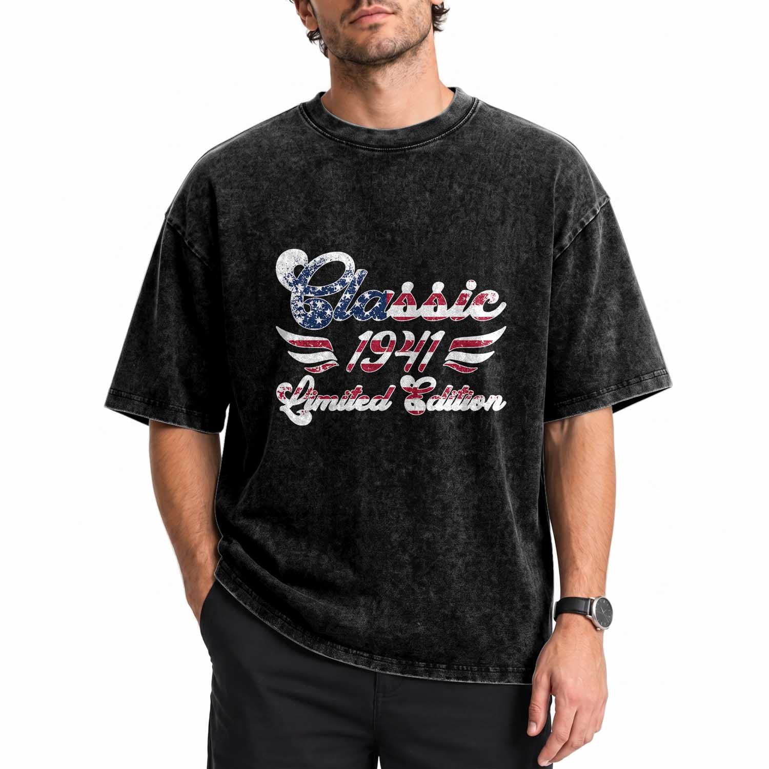 85th Birthday 1941 Limited Edition Classic Pony Car Inspo Washed Cotton T-Shirt