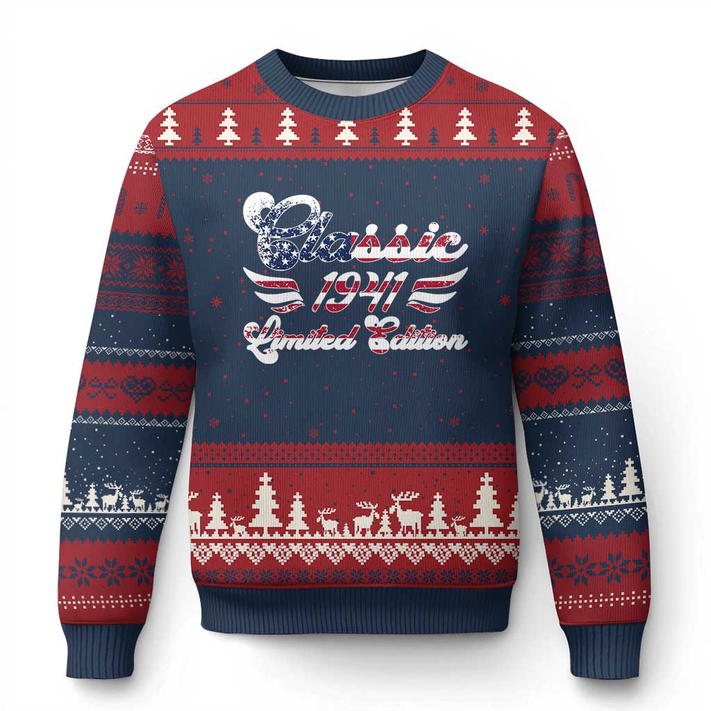 85th Birthday 1941 Limited Edition Classic Pony Car Inspo Ugly Christmas Sweater