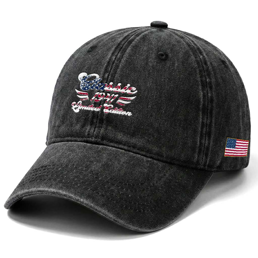 85th Birthday 1941 Limited Edition Classic Pony Car Inspo Washed Cotton Baseball Cap