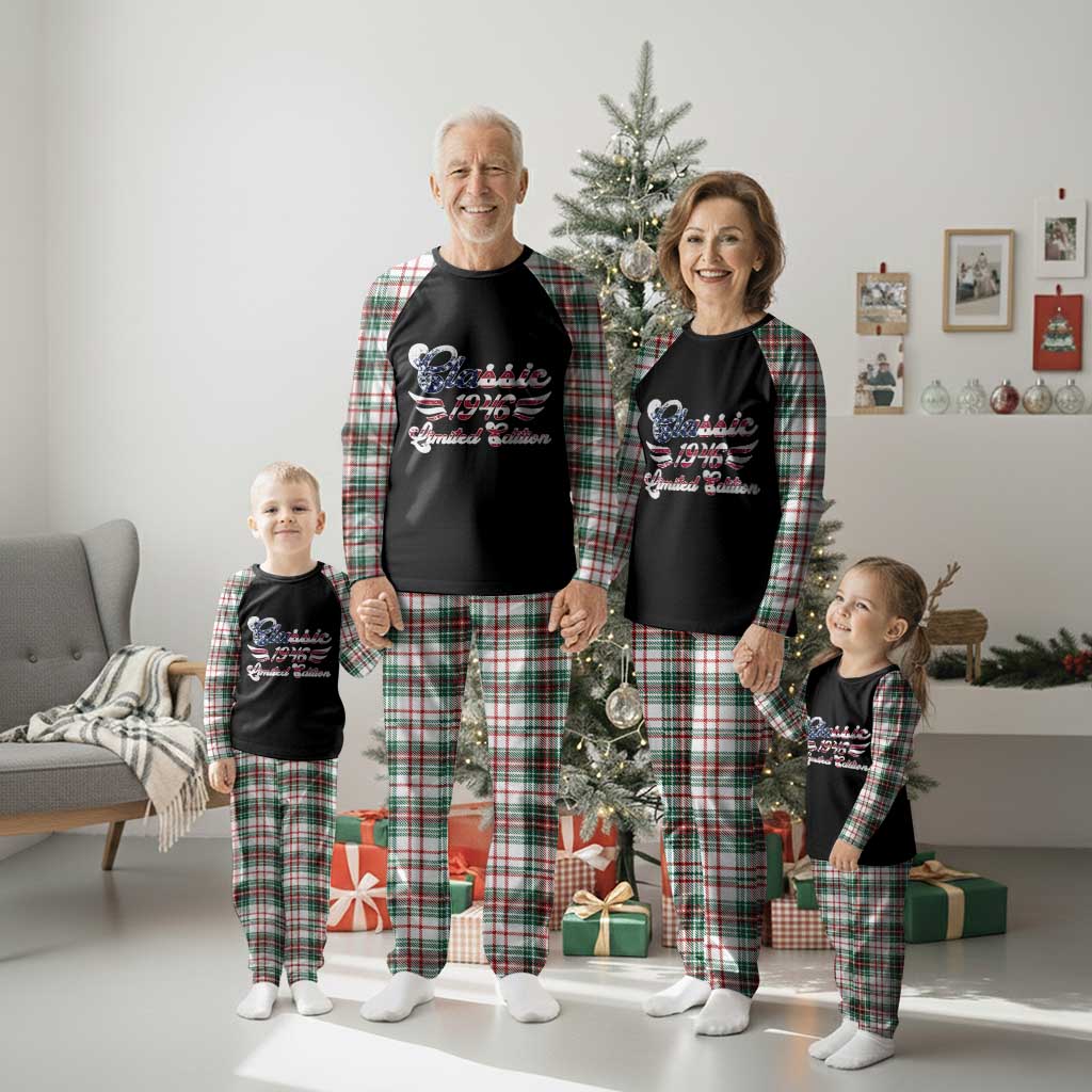 80th Birthday 1946 Limited Edition Classic Pony Car Inspo Plaid Pajama Set